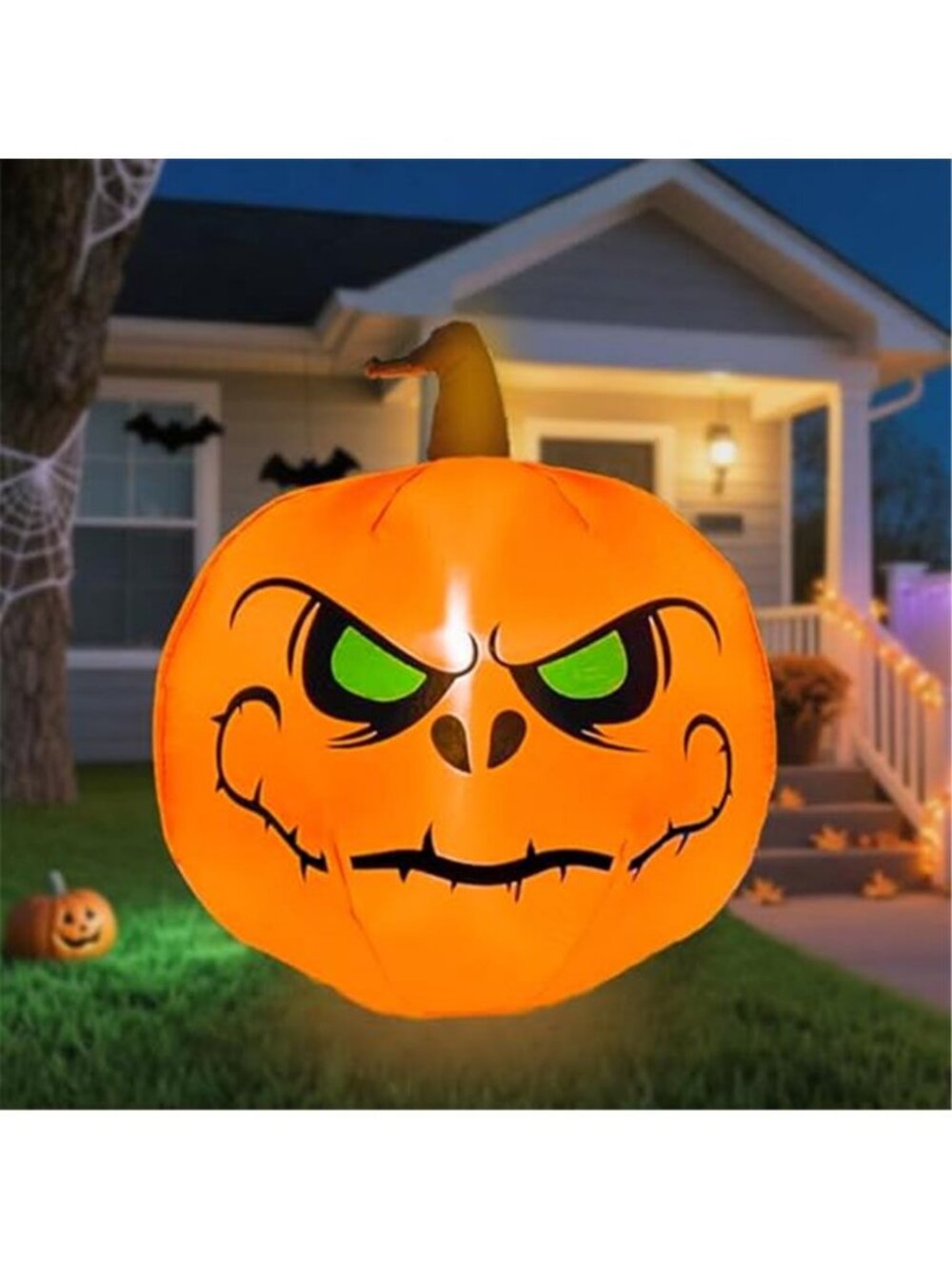 4FT Halloween Inflatable Pumpkin with Build-in LED Lights, Blow up Halloween